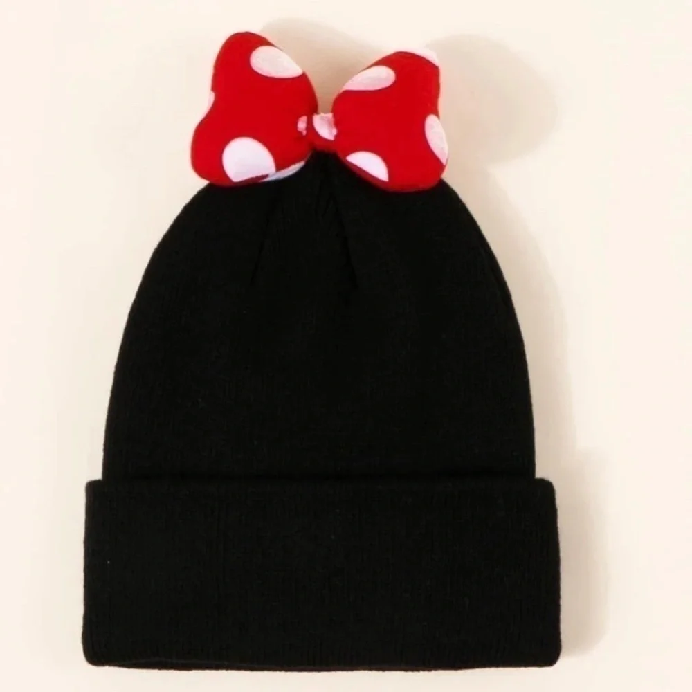 Toddler girls bow decor‎ beanie
